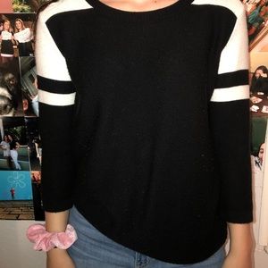 black and white knit sweater